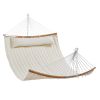 VEVOR Double Quilted Fabric Hammock, 12 FT Double Hammock with Curved Spreader Bars