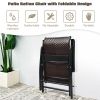 Portable Camping Rattan Folding Chair W/Armrest