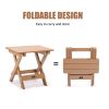 TALE Adirondack Portable Folding Side Table Square All-Weather and Fade-Resistant Plastic Wood Table Perfect for Outdoor Garden;  Beach;  Camping;  Pi