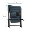 2-piece Padded Folding Outdoor Chair with Storage Pockets; Lightweight Oversized Directors Chair for indoor;  Outdoor Camping;  Picnics and Fishing