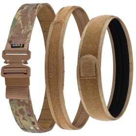 Tactical Belt Molle Belt With Quick Release Buckle Heavy Duty Gun Belt With Anti-slip Pad (Option: L-CP)