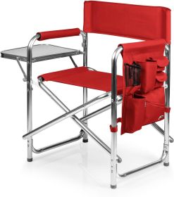 ONIVA - a Picnic Time brand - Sports Chair with Side Table, Beach Chair, Camp Chair for Adults (Color: Red)