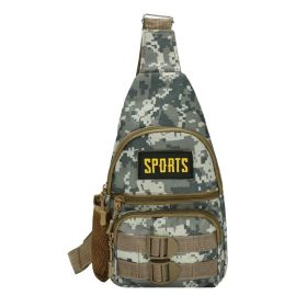 Multi-pocket Crossbody Camouflage Bag for Outdoor Camping Hiking (Color: Light Grey, Type: Sports Bag)